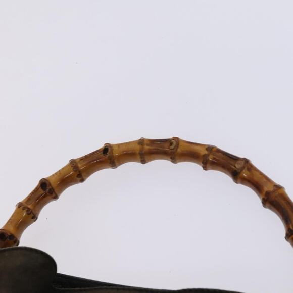 GUCCI Bamboo Hand Bag Suede Leather Brown Gold 001 1705 001 1705 - Picture 8 of 12